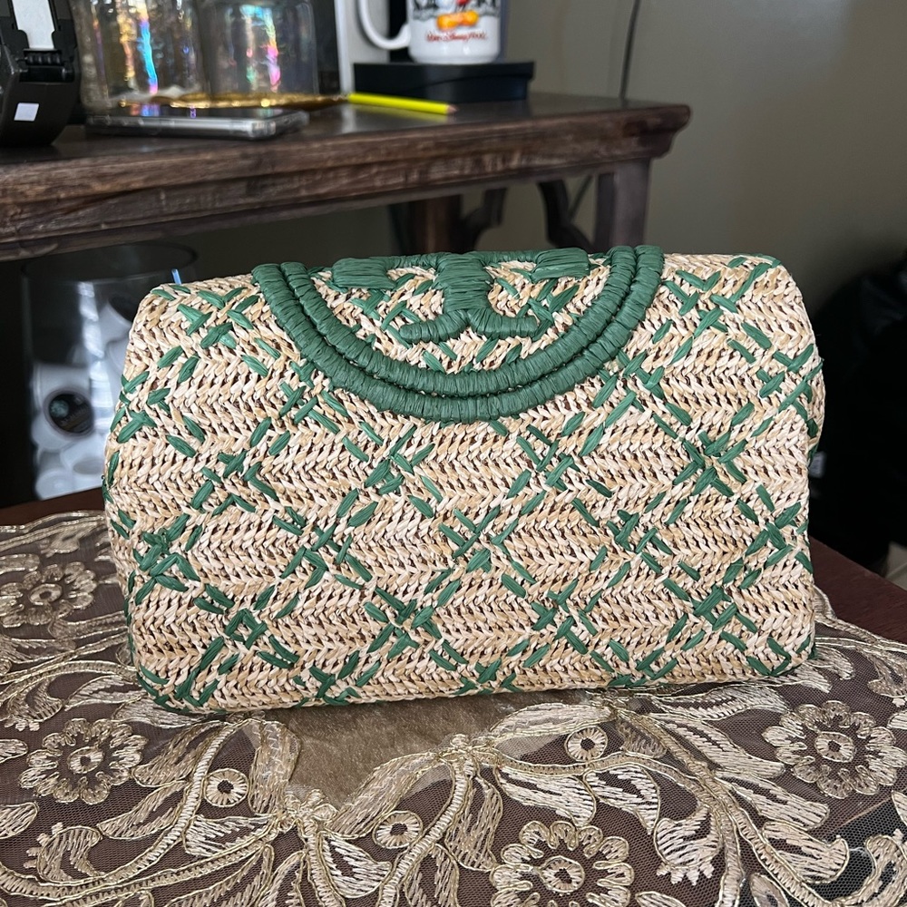 Tory Burch Fleming straw clutch - Picture 5 of 11